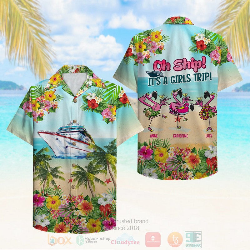 BEST Cruise Flamingo Oh Ship It's A Girls Trip Personalized 3D Aloha Shirt 3 BEST Cruise Flamingo Oh Ship It's A Girls Trip Personalized 3D Aloha Shirt word1