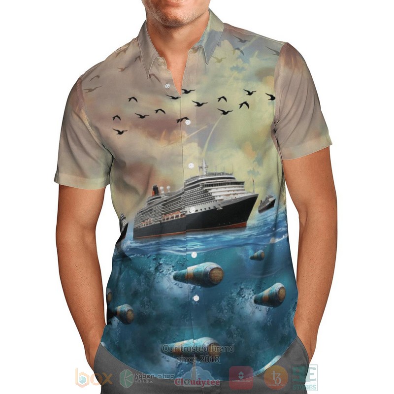 BEST Cunard Line MS Queen Victoria QV 3D Aloha Shirt 16 Cunard Line MS Queen Victoria QV Hawaiian Shirt 1
