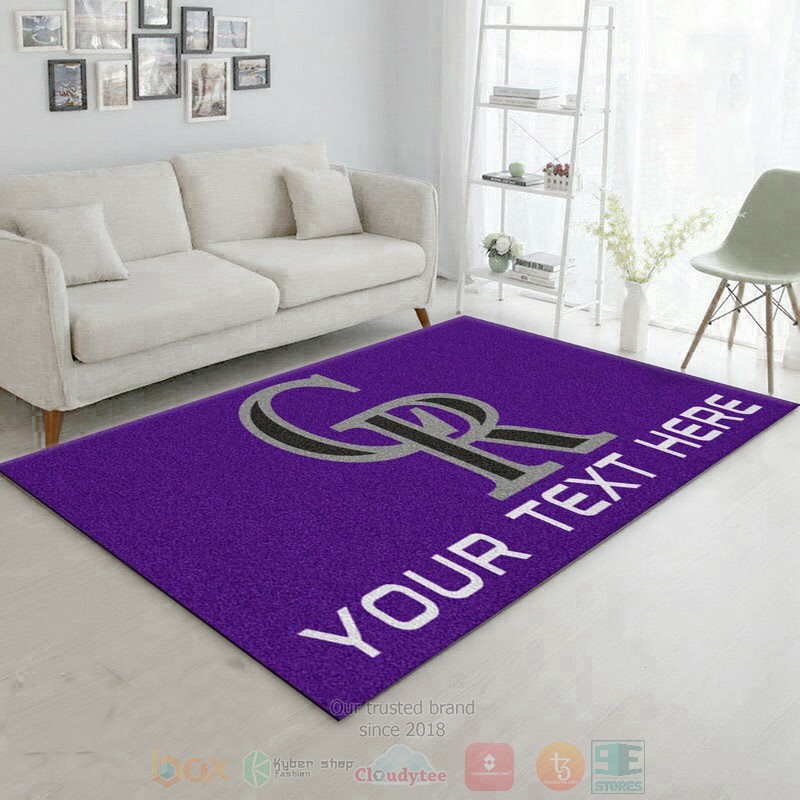 Customizable Colorado Rockies Custom Name Accent Area Rugs 1