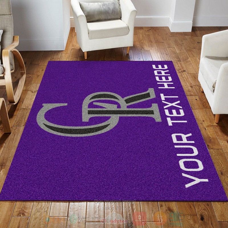 Customizable Colorado Rockies Custom Name Accent Area Rugs 1 2