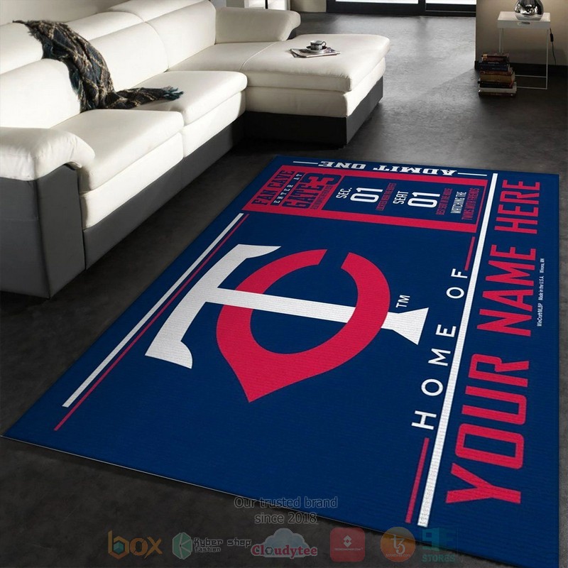 Customizable Minnesota Twins Wincraft Custom Name MLB Team Logos Area Rugs