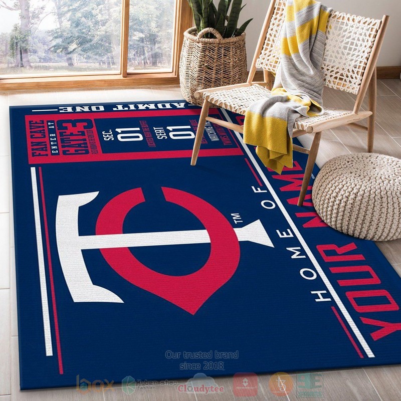 Customizable Minnesota Twins Wincraft Custom Name MLB Team Logos Area Rugs 1
