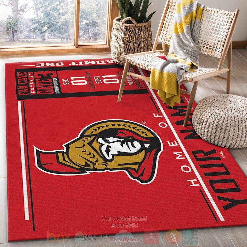 Customizable Ottawa Senators Wincraft Custom Name NHL Area Rugs 1