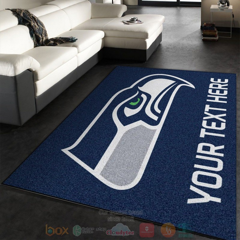 Customizable Seattle Seahawks Custom Name Accent NFL Team Logos Area Rugs