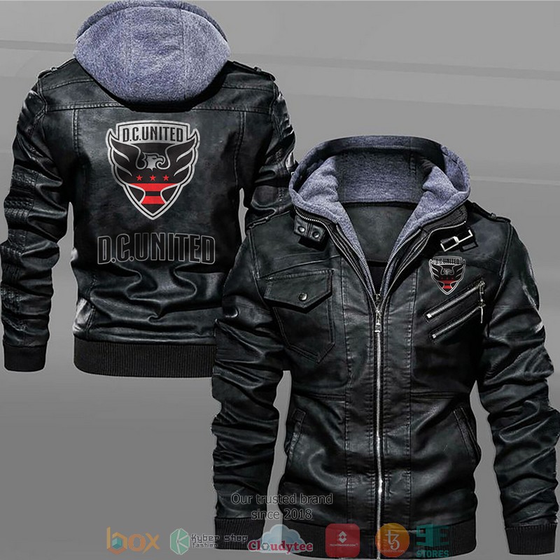 D C United SC Black Brown Leather Jacket