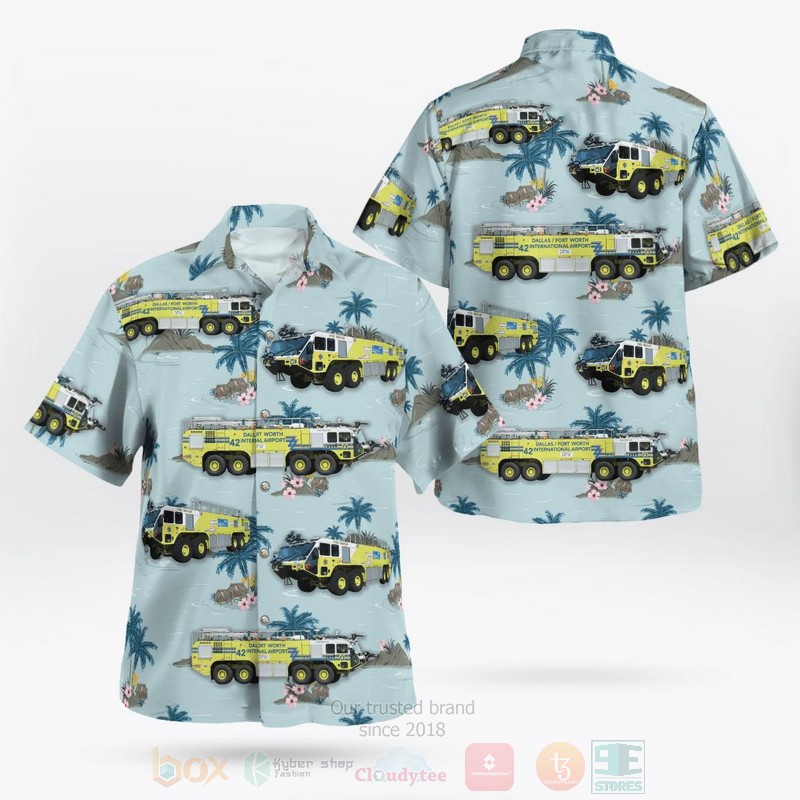 BEST DFW Airport Fire Department 3D Aloha Shirt 3 DFW Airport Fire Department Hawaiian Shirt