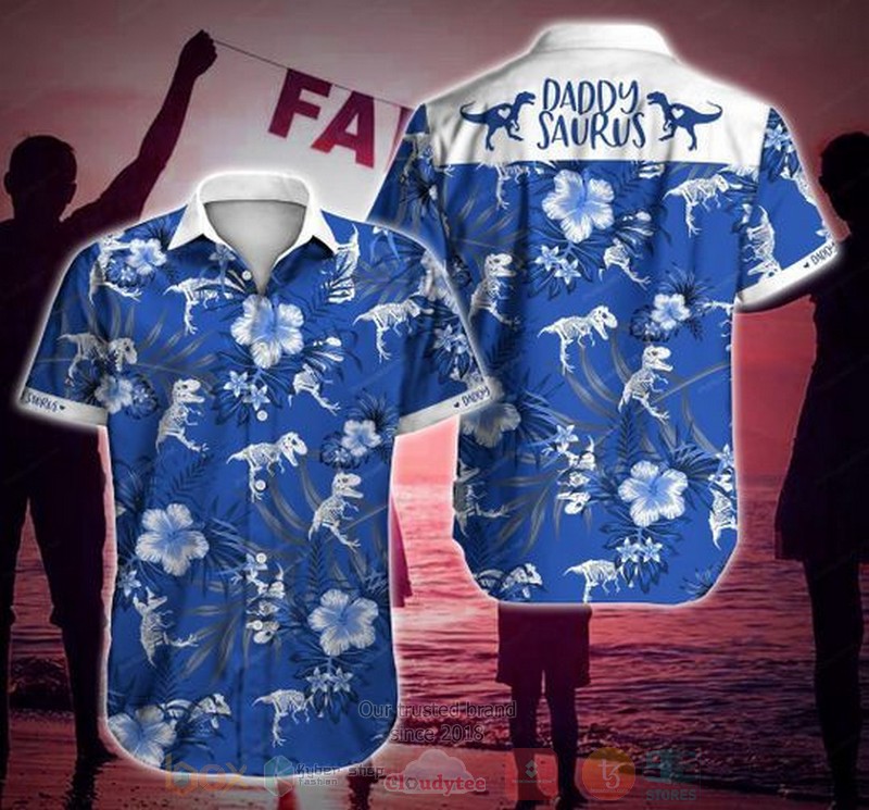 BEST Daddysaurus All Over Print Tropical Shirt 1 Daddysaurus Short Sleeve Hawaiian Shirt