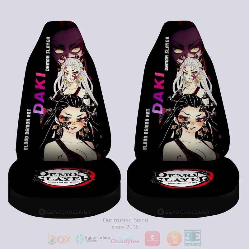 BEST-Anime Daki Demon Slayer Luxury Car Seat Covers 3 Daki Demon Slayer Anime Car Seat Cover 1 2