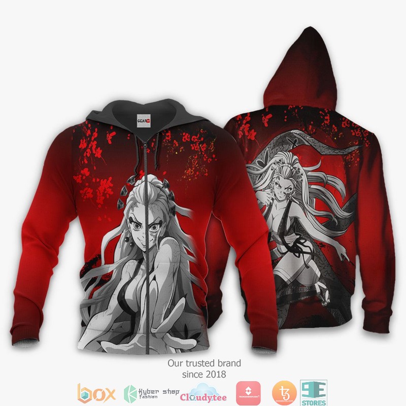 Daki Kimetsu Anime Merch Japan Art 3d Hoodie Bomber jacket