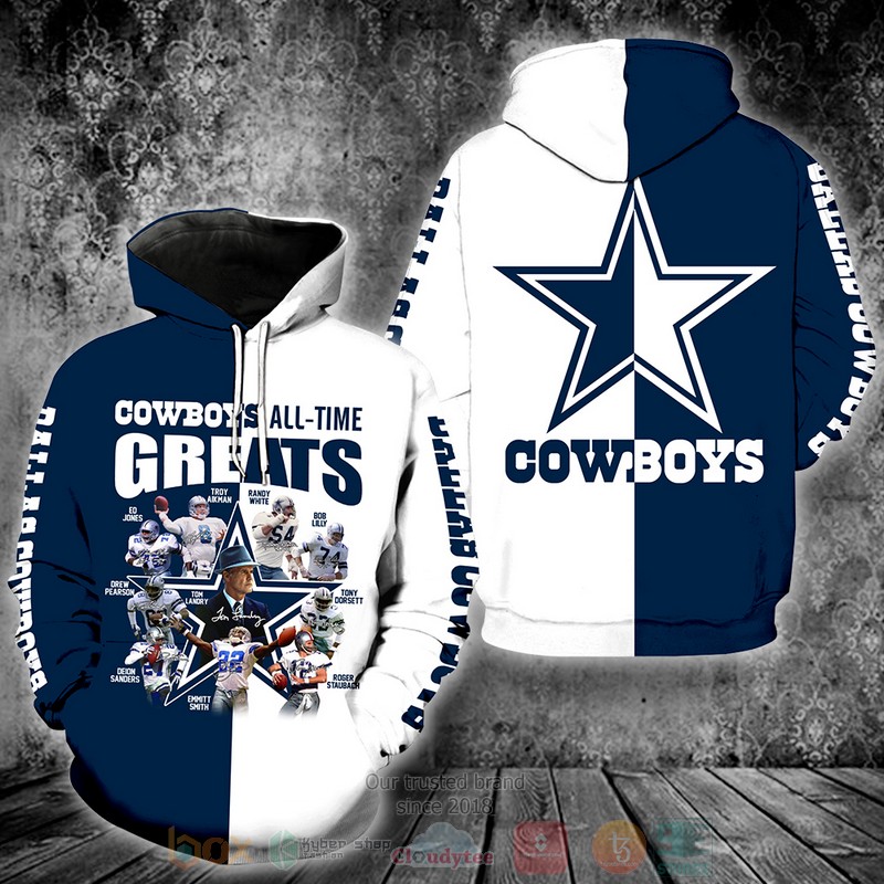 BEST Dallas Cowboys NFL Greats All-Time 3D T-Shirt, Hoodies 3 Dallas Cowboys NFL Greats All Time 3D Hoodie Shirt