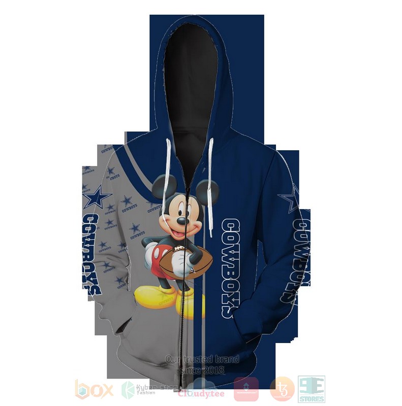 Dallas Cowboys NFL Mickey Mouse 3D Hoodie Shirt 1 2 3 4 5 6 7