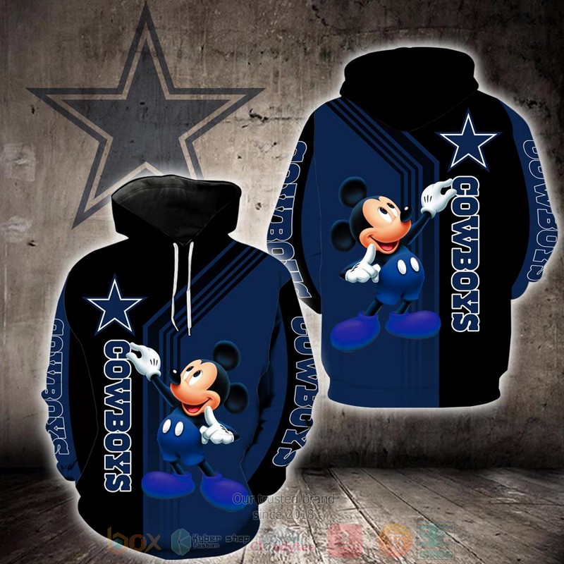 BEST Dallas Cowboys NFL Mickey Mouse Navy 3D T-Shirt, Hoodies 18 Dallas Cowboys NFL Mickey Mouse Navy 3D Hoodie Shirt