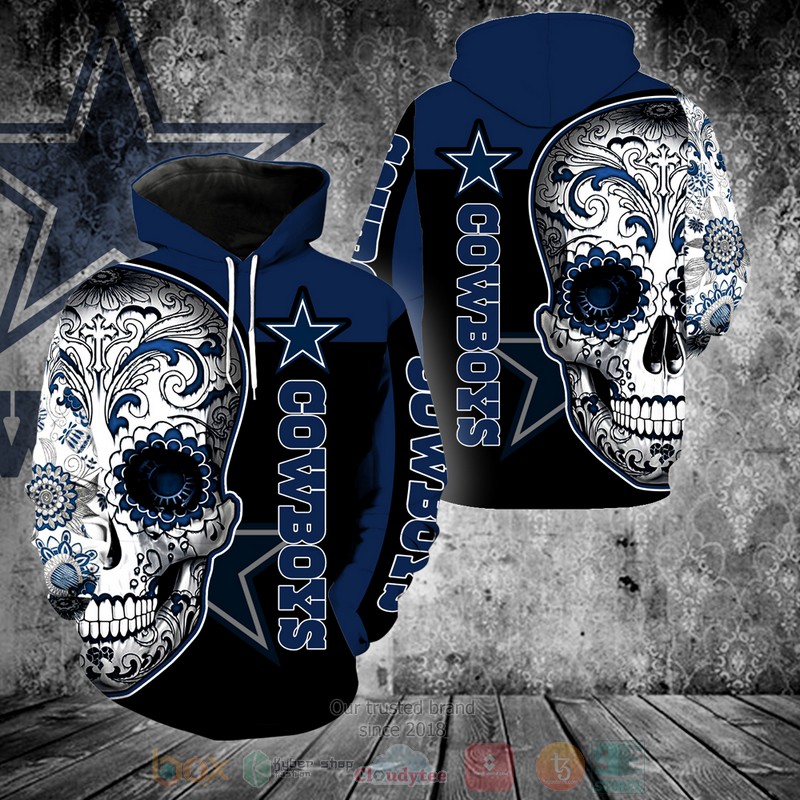 Dallas Cowboys NFL Skull 3D Hoodie