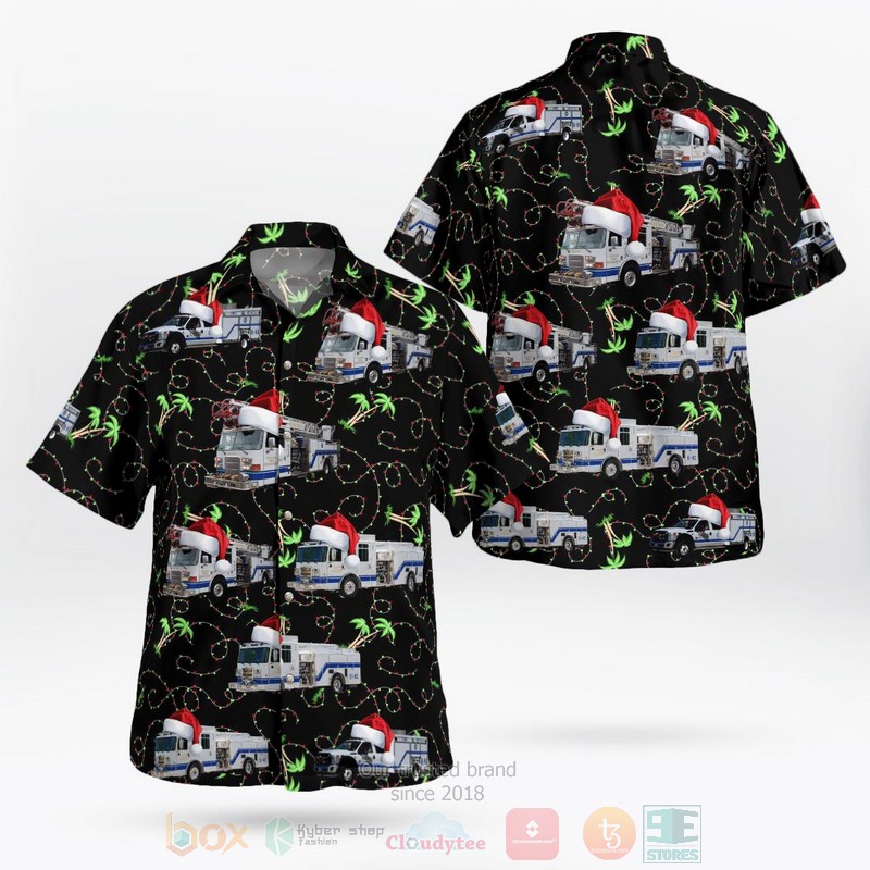 BEST DeLand, Volusia County, Florida, Deland Fire Department Christmas 3D Aloha Shirt word1