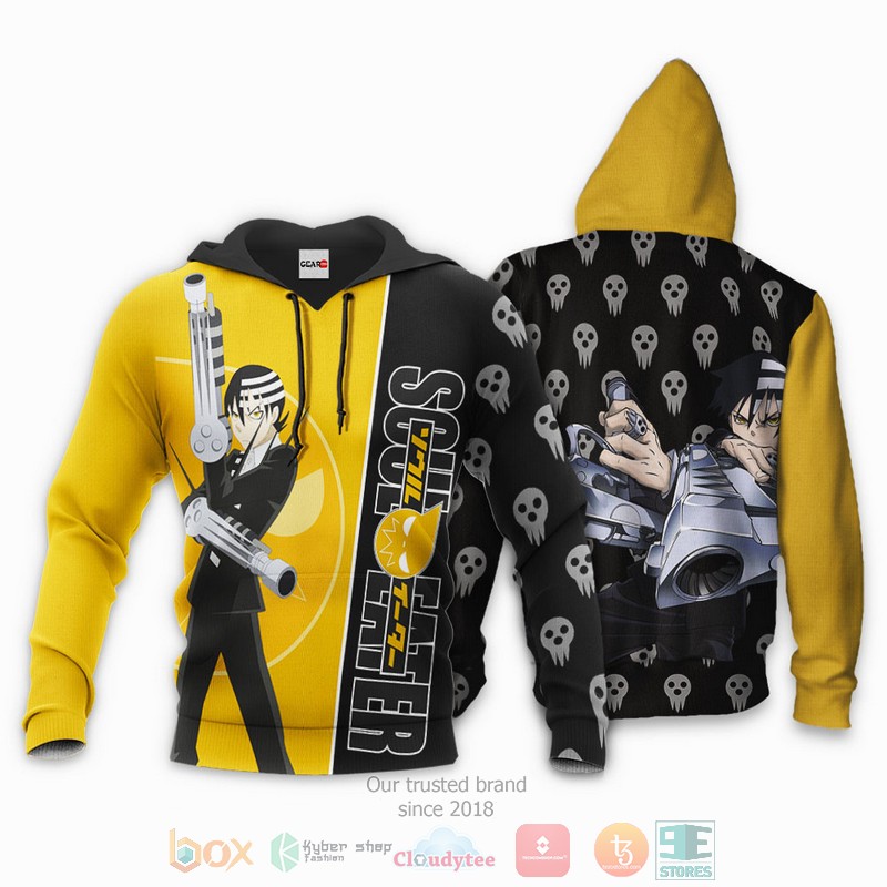 NEW Death the Kid Soul Eater Anime Full Printed 3D Sweater, Hoodie 3 Death the Kid Soul Eater Anime 3D Hoodie Bomber Jacket 1 2