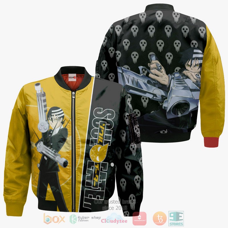 Death the Kid Soul Eater Anime 3D Hoodie Bomber Jacket 1 2 3