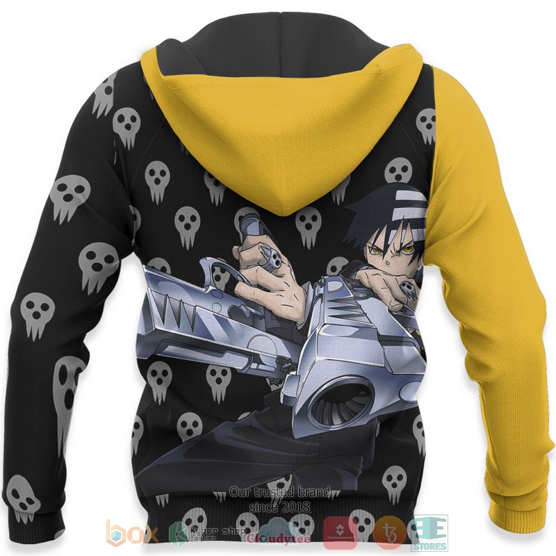 Death the Kid Soul Eater Anime 3D Hoodie Bomber Jacket 1 2 3 4