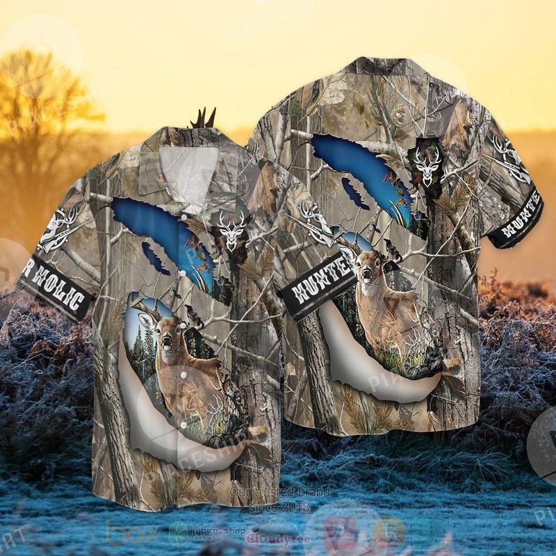 BEST Deer Hunter All Over Print Aloha Shirt 1 Deer Hunter Short Sleeve Hawaiian Shirt