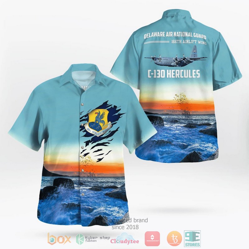 Delaware Air National Guard 166th Airlift Wing C-130 Hercules Hawaiian Shirt 9 Delaware Air National Guard 166th Airlift Wing C-130 Hercules Hawaiian Shirt word2