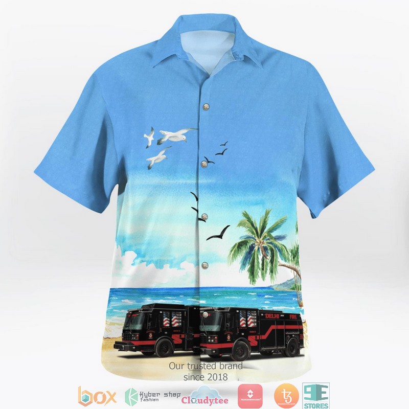 Delhi Louisiana Delhi Fire Department 3D Hawaii Shirt 2 Delhi Louisiana Delhi Fire Department 3D Hawaii Shirt 1