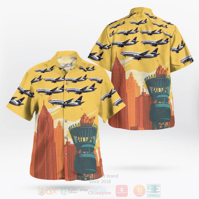 BEST Delta Express Boeing 737-232 3D Aloha Shirt 1 Delta Express Boeing 737 232 Hawaiian Shirt