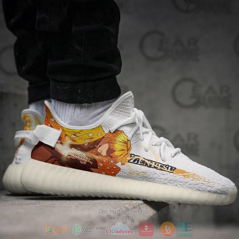 BEST Demon Slayer Zenitsu Thunder Breathing Skill Yeezy Shoes Sneaker 3 Demon Slayer Zenitsu Thunder Breathing Skill Anime Yeezy Shoes 1 2