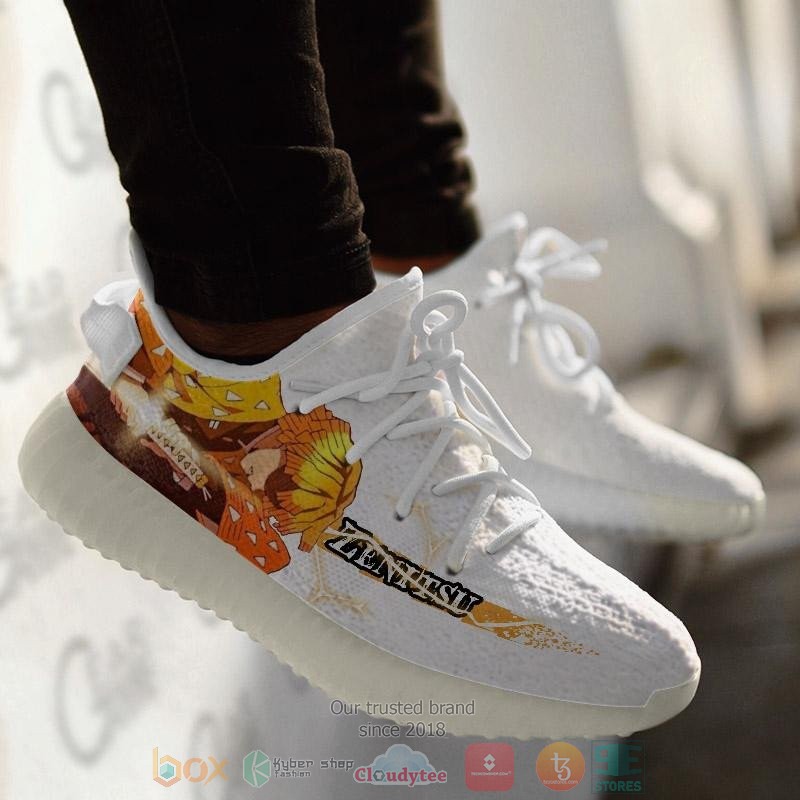BEST Demon Slayer Zenitsu Thunder Breathing Skill Yeezy Shoes Sneaker 4 Demon Slayer Zenitsu Thunder Breathing Skill Anime Yeezy Shoes 1 2 3