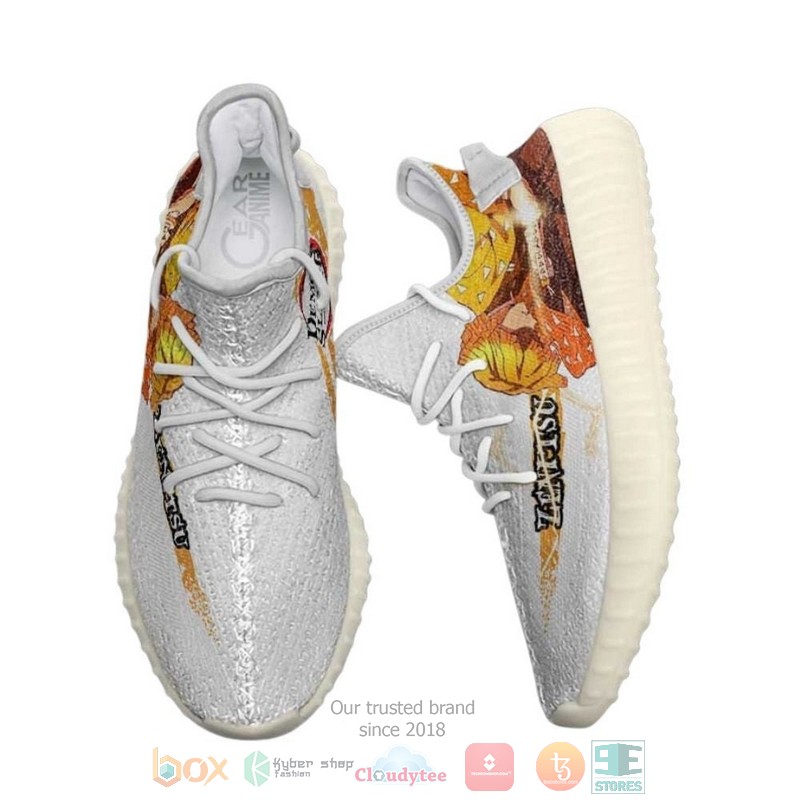 BEST Demon Slayer Zenitsu Thunder Breathing Skill Yeezy Shoes Sneaker 5 Demon Slayer Zenitsu Thunder Breathing Skill Anime Yeezy Shoes 1 2 3 4