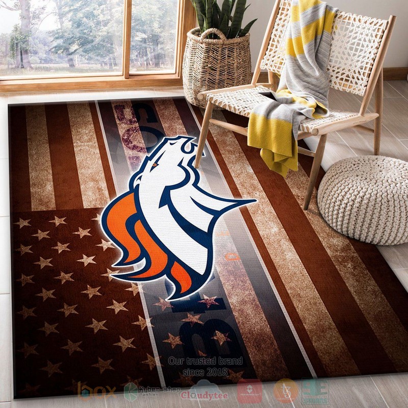 Denver Broncos American Flag NFL Area Rugs