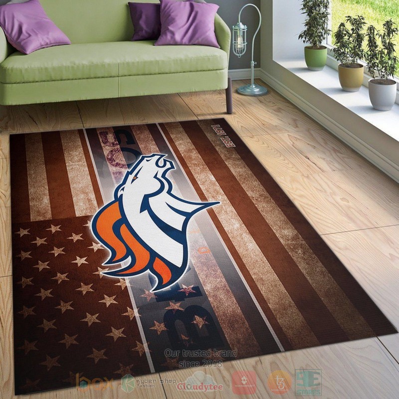 Denver Broncos American Flag NFL Area Rugs 1