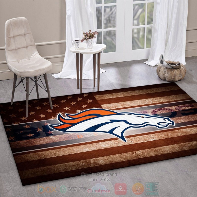 BEST Denver Broncos American Flag NFL Bedroom Rugs 3 Denver Broncos American Flag NFL Area Rugs 1 2