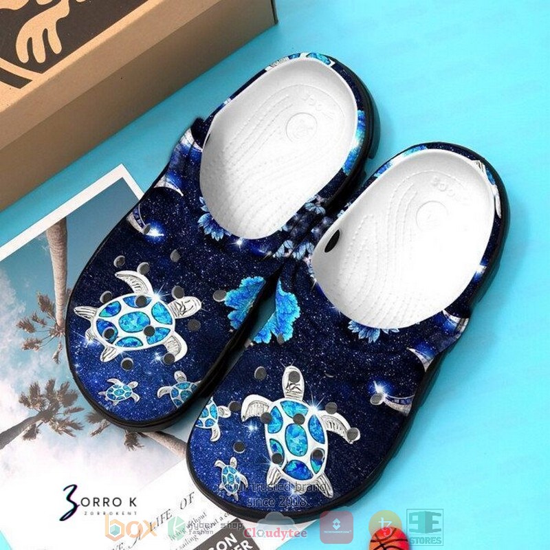 NEW Diamond turtle blue crocs crocband shoes