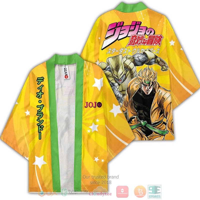 NEW Dio Brando Anime JoJo's Bizarre Adventure 3D Full Printed Kimono 3 Dio Brando Anime JoJos Bizarre Adventure Kimono 1 2