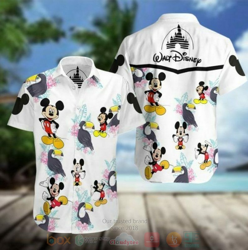 BEST Disney Mickey Mouse Summer All Over Print Aloha Shirt 1 Disney Mickey Mouse Summer Short Sleeve Hawaiian Shirt
