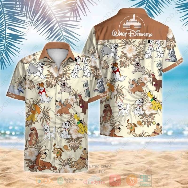 BEST Dogs Disney All Over Print Tropical Shirt 3 Dogs Disney Short Sleeve Hawaiian Shirt