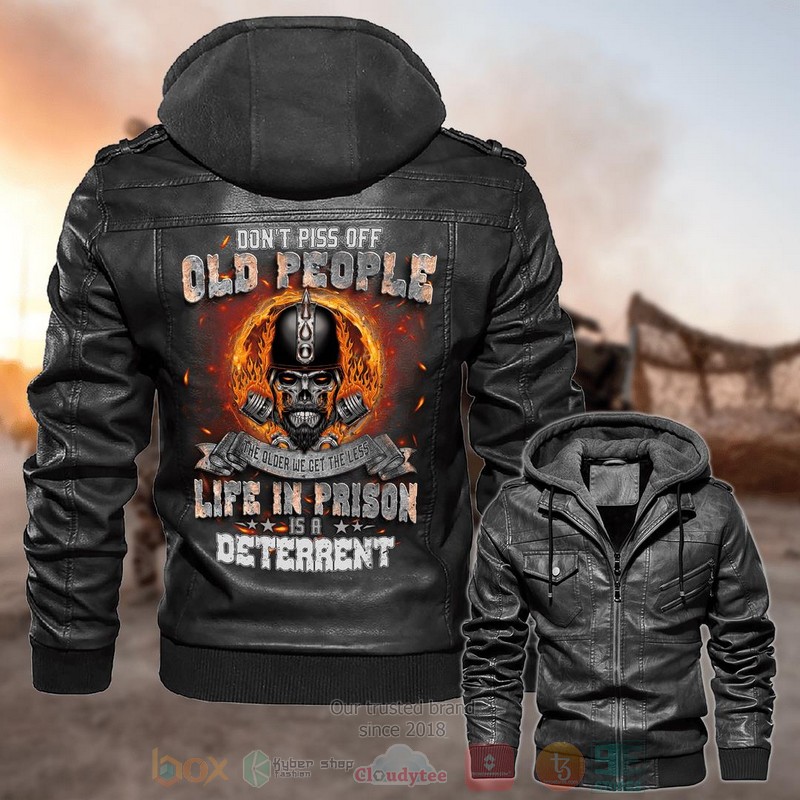 Dont Piss Off Old People Life In Prison Leather Jacket