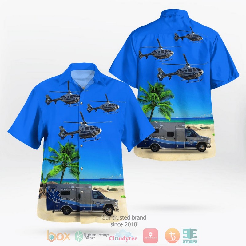 Door County EMS Hawaiian Shirt word2