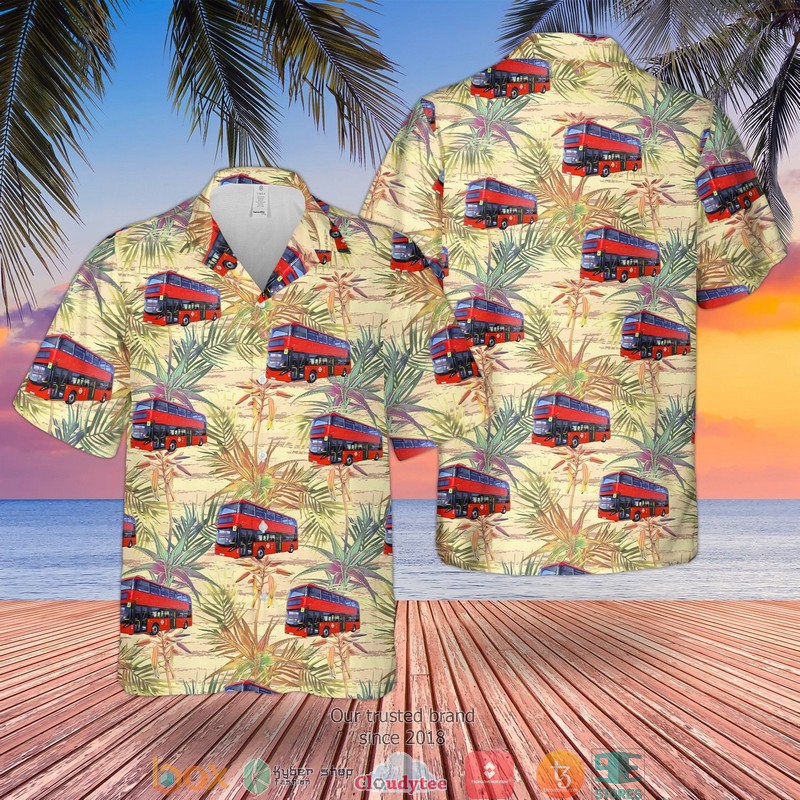 Double-Decker Bus London Stagecoach Enviro400 Limited Hawaiian Shirt word3