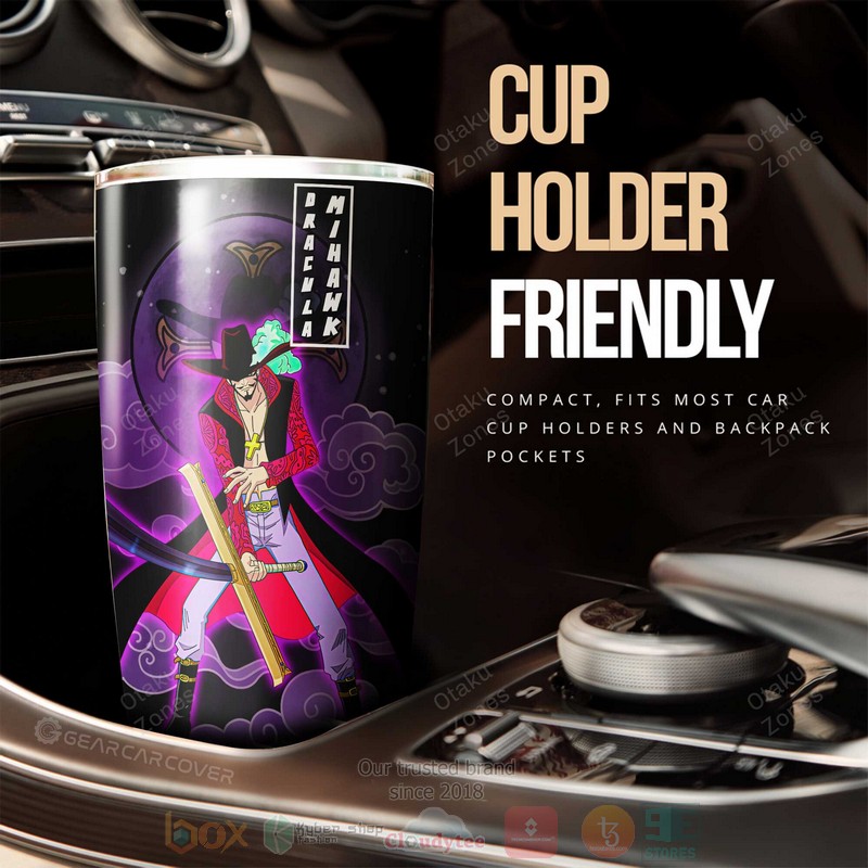 Dracule Mihawk One Piece Purple Anime Tumbler 1