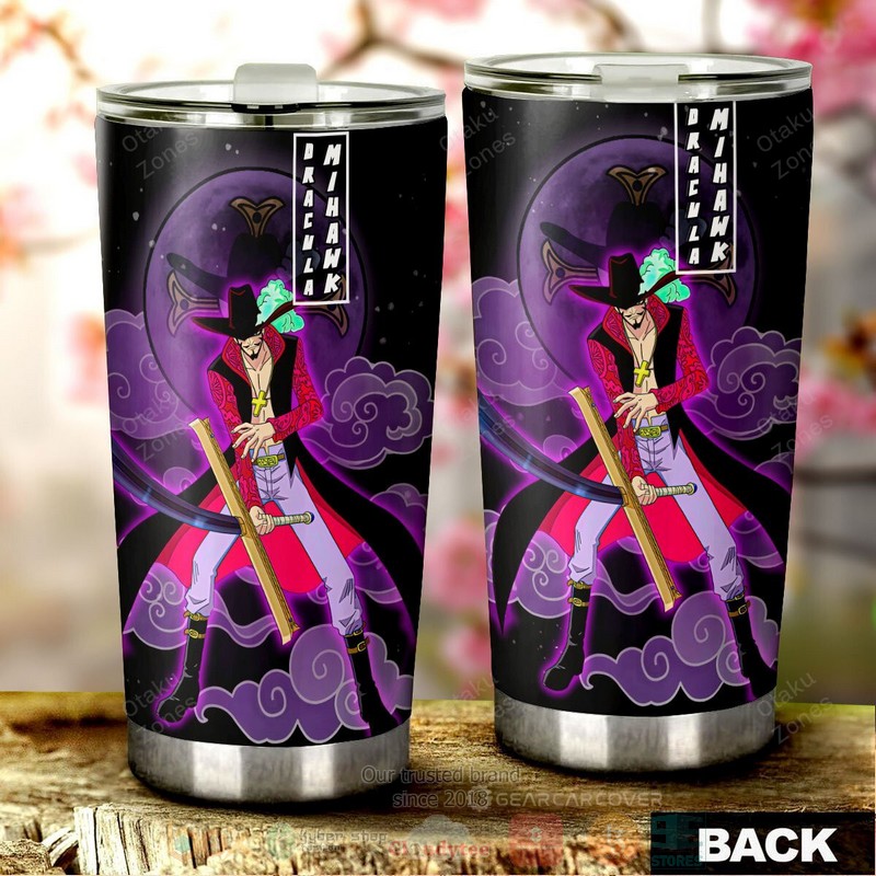 BEST Dracule Mihawk One Piece Purple Anime 3D Steel Tumbler 3 Dracule Mihawk One Piece Purple Anime Tumbler 1 2