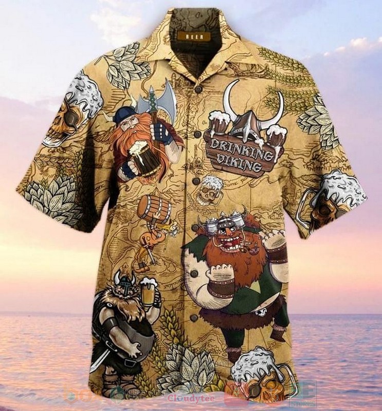 BEST Dragon Island Drinking Viking All Over Print Tropical Shirt 3 Dragon Island Drinking Viking Short Sleeve Hawaiian Shirt