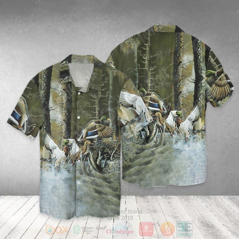 BEST Duck Hunting All Over Print Tropical Shirt 3 Duck Hunting Short Sleeve Hawaiian Shirt