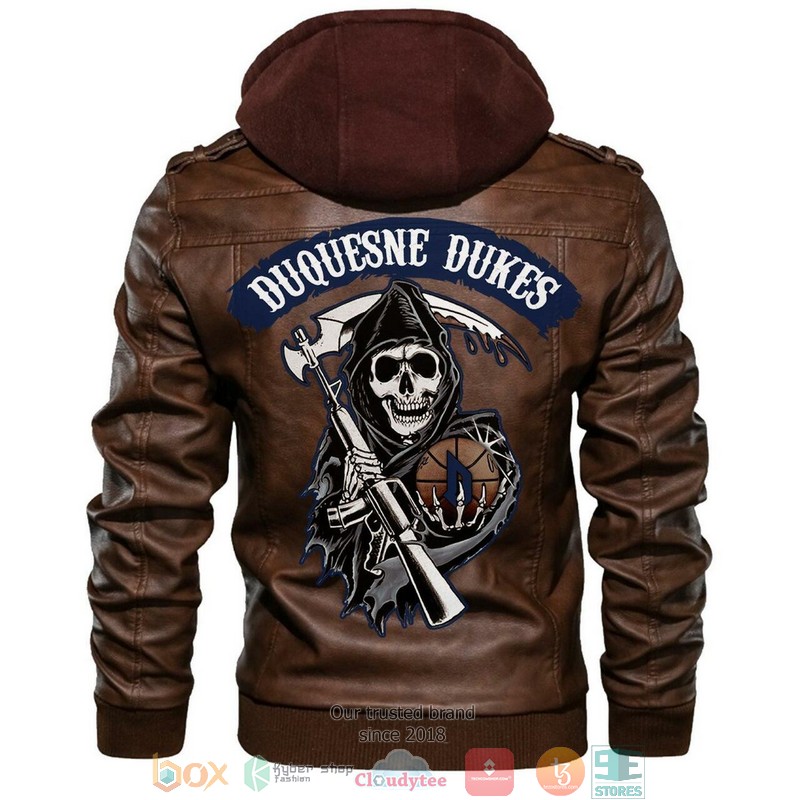Duquesne Dukes NCAA Basketball Brown Leather Jacket