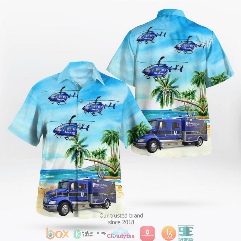 Durham North Carolina Duke Life Flight Ambulance And EC 145 Helicopter Hawaii 3D Shirt