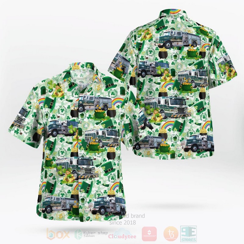 BEST East Rivanna Volunteer Fire Company, Saint Patrick's Day 3D Aloha Shirt word3