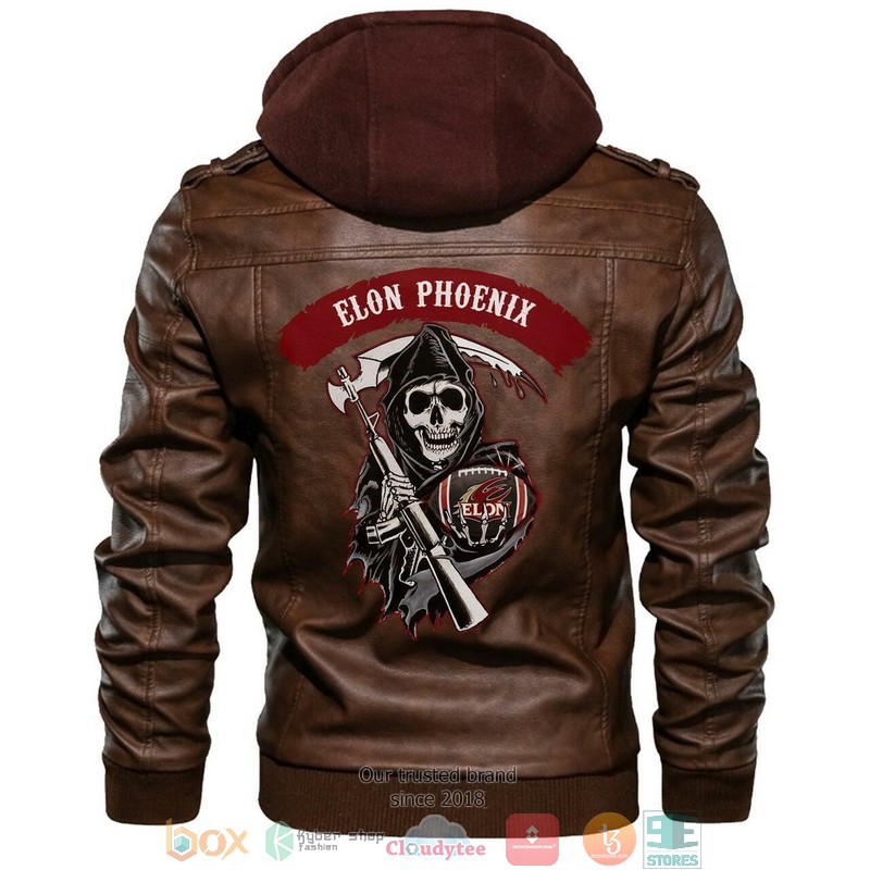 Elon Phoenix NCAA Football Brown Leather Jacket