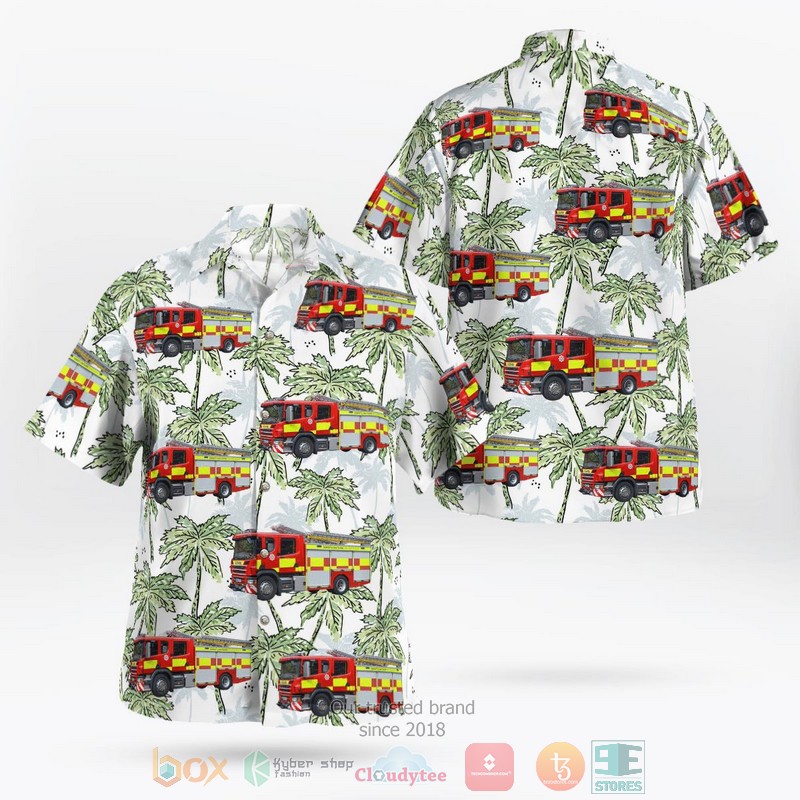 England United Kingdom Dorset Wiltshire Fire and Rescue Service Hawaiian Shirt