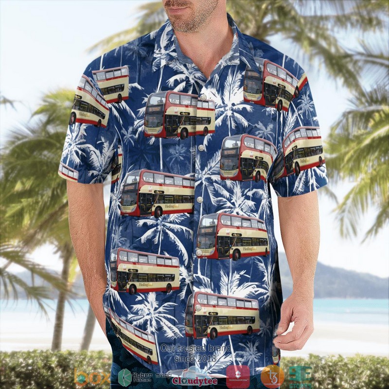 England United Kingdom Double-decker Bus Hedingham Enviro400 3D Hawaii Shirt 4 England United Kingdom Double decker Bus Hedingham Enviro400 3D Hawaii Shirt 1 2 3