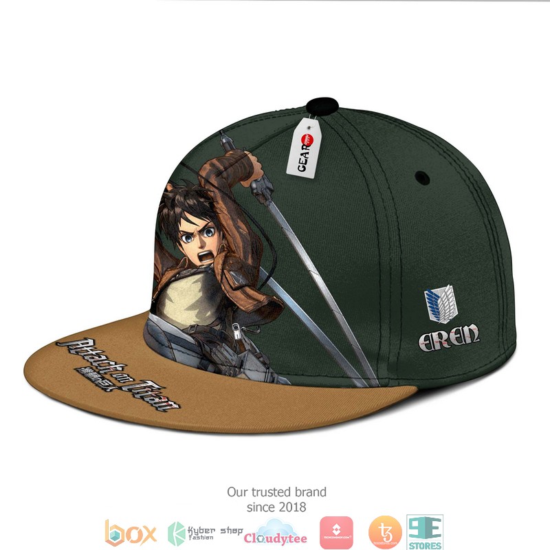 Eren Attack On Titan Anime Snapback hat 1