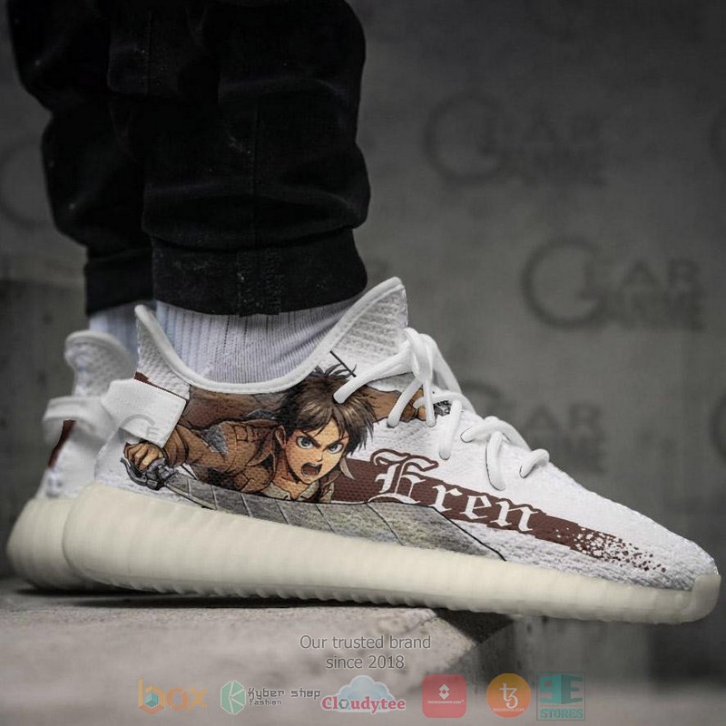 BEST Eren Yeager Attack On Titan Yeezy Shoes Sneaker 3 Eren Yeager Attack On Titan Anime Yeezy Shoes 1 2